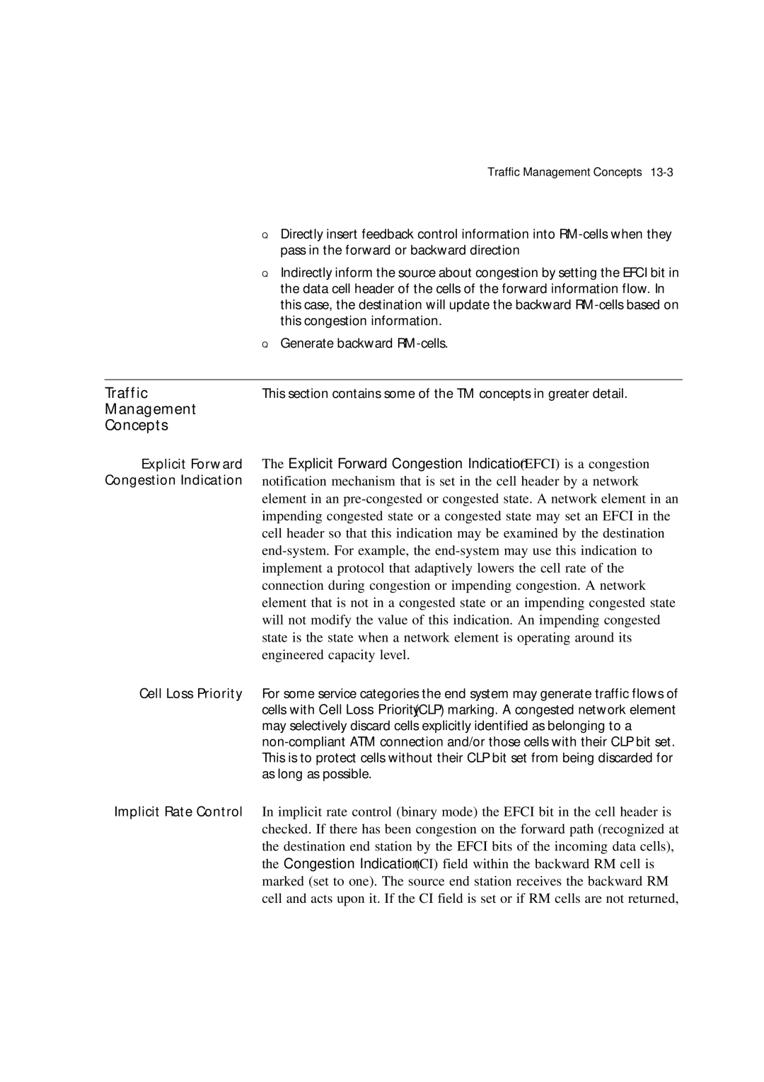 3Com 7600 manual Traffic, Management Concepts, This congestion information, Generate backward RM-cells 