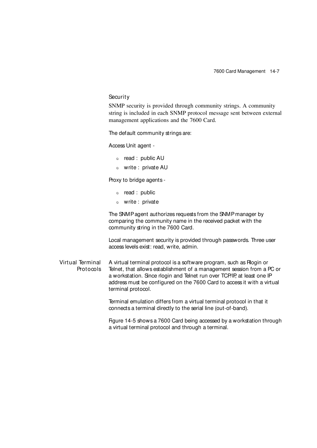 3Com 7600 manual Security 