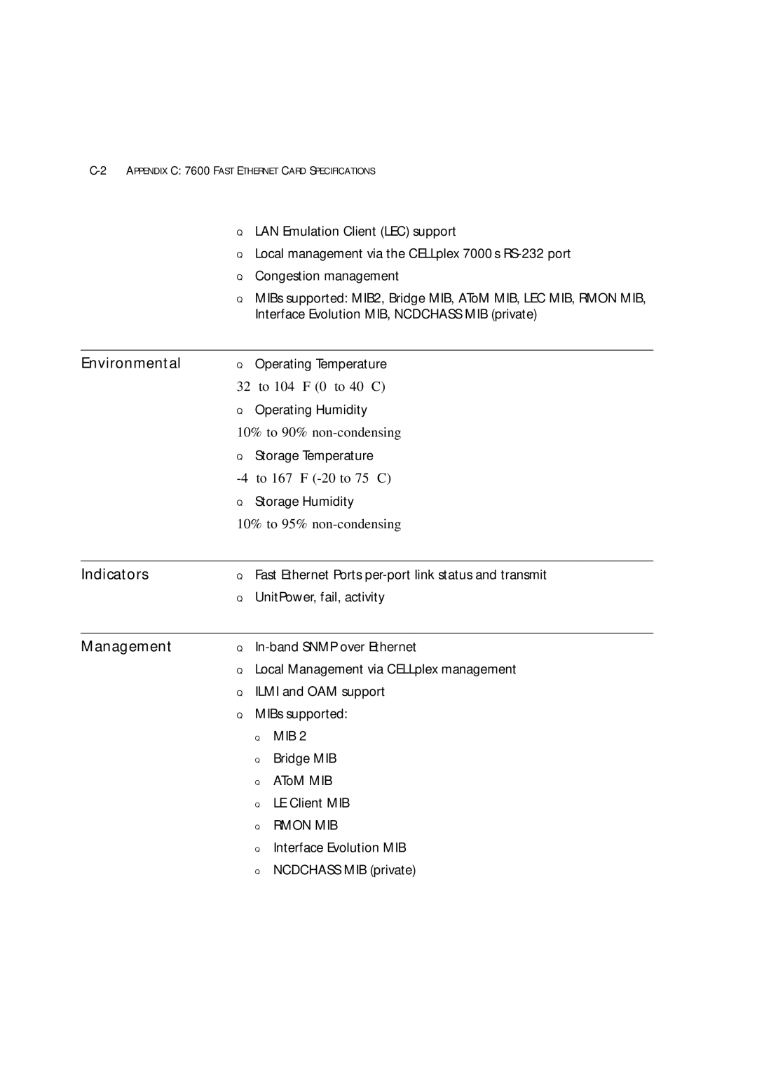 3Com 7600 manual Environmental, Indicators 