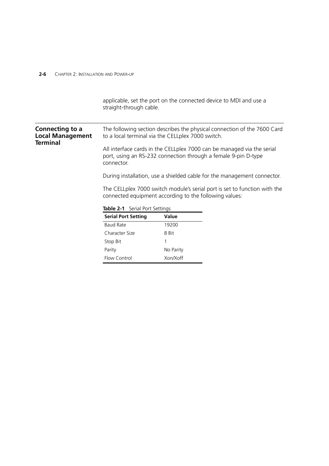 3Com 7600 manual Connecting to a, Local Management, Terminal 