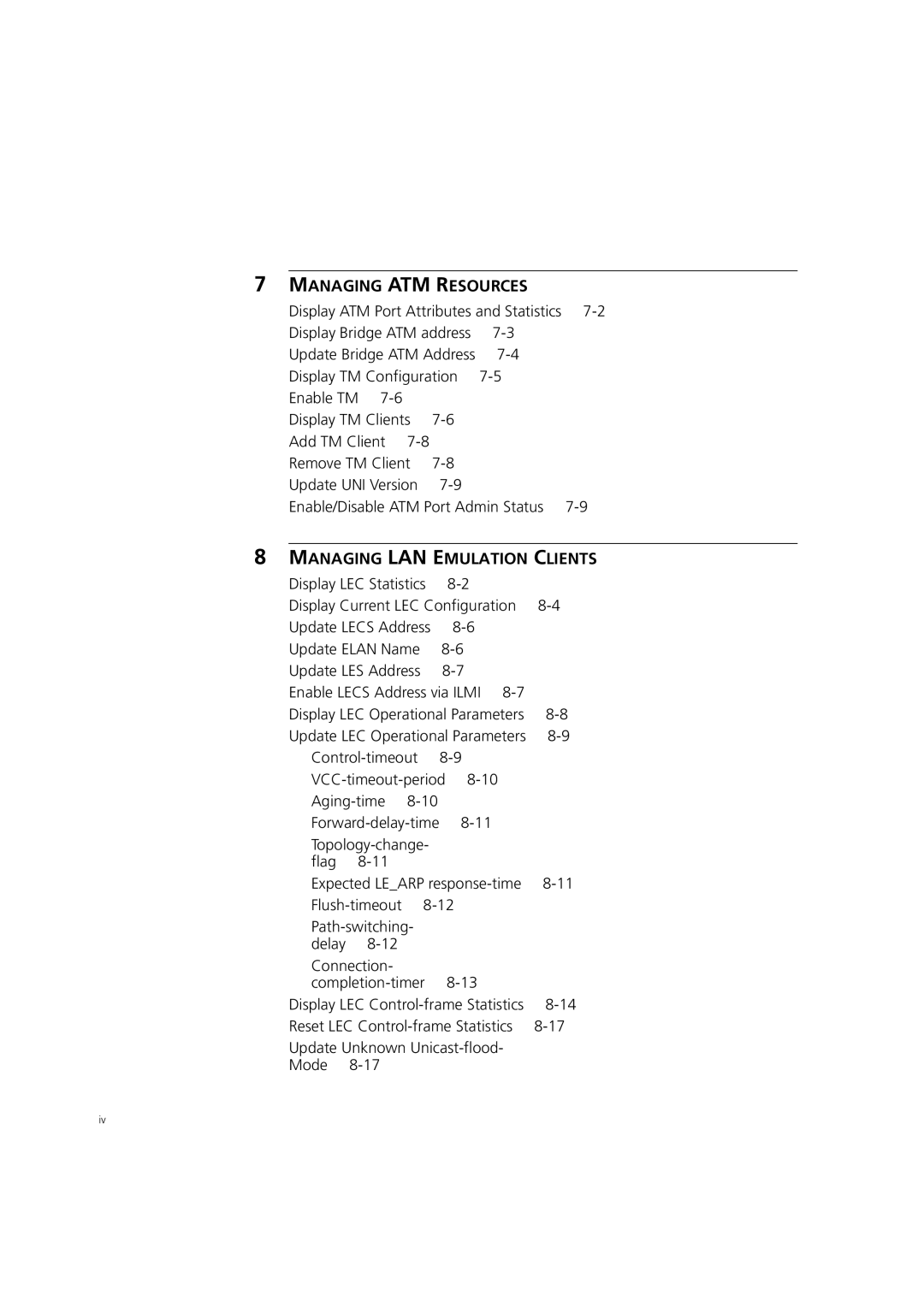 3Com 7600 manual Managing ATM Resources, Display Current LEC Configuration 