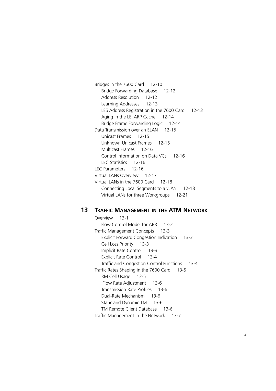 3Com 7600 manual 12-14, Bridge Frame Forwarding Logic, 12-15, 13-5, Traffic Management in the Network 13-7 