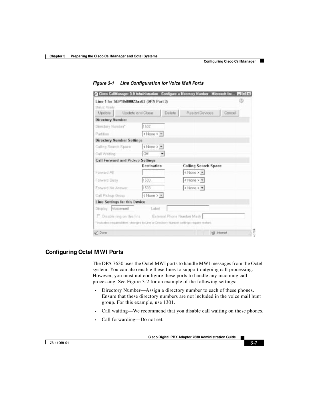 3Com 78-11069-01 manual Configuring Octel MWI Ports 