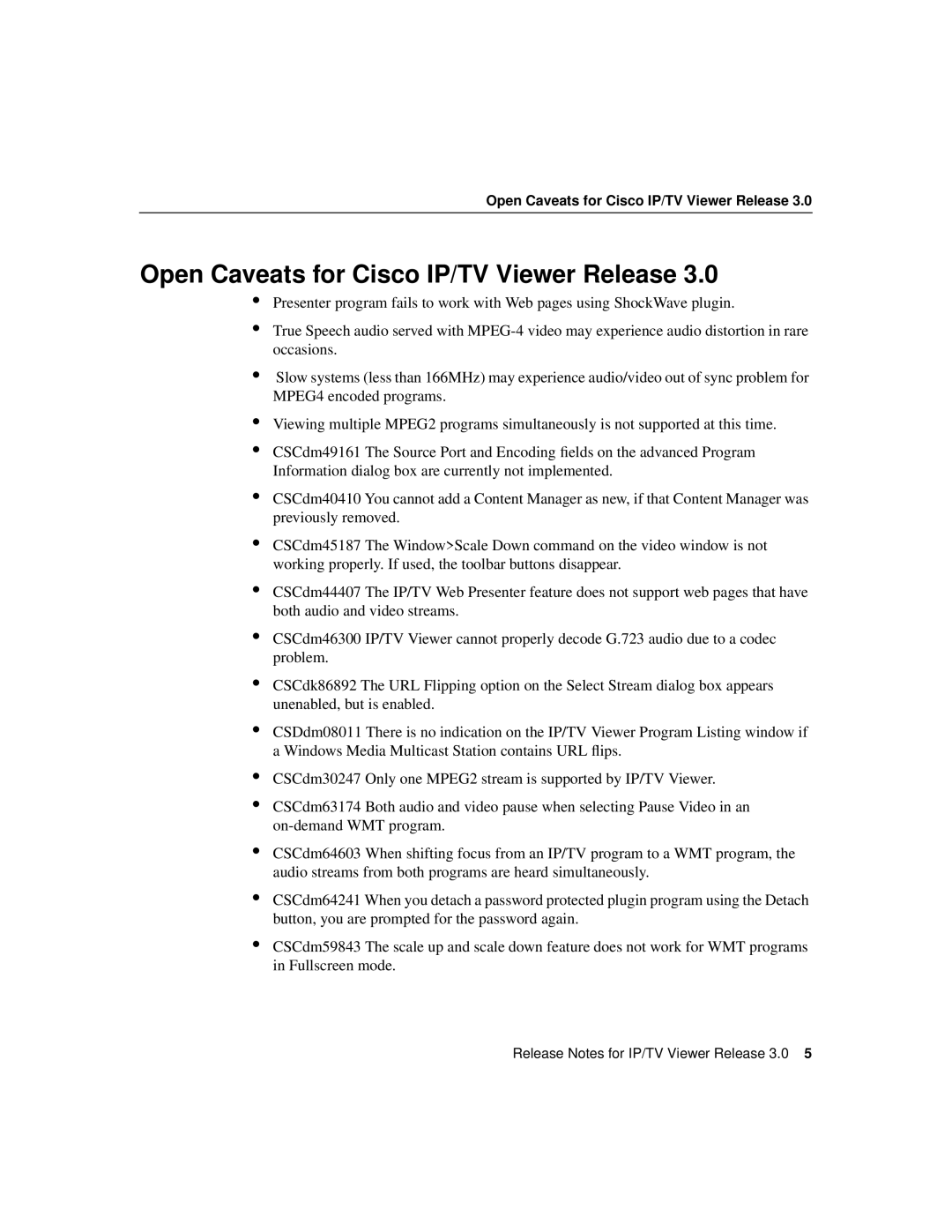 3Com 78-6162-01 manual Open Caveats for Cisco IP/TV Viewer Release 