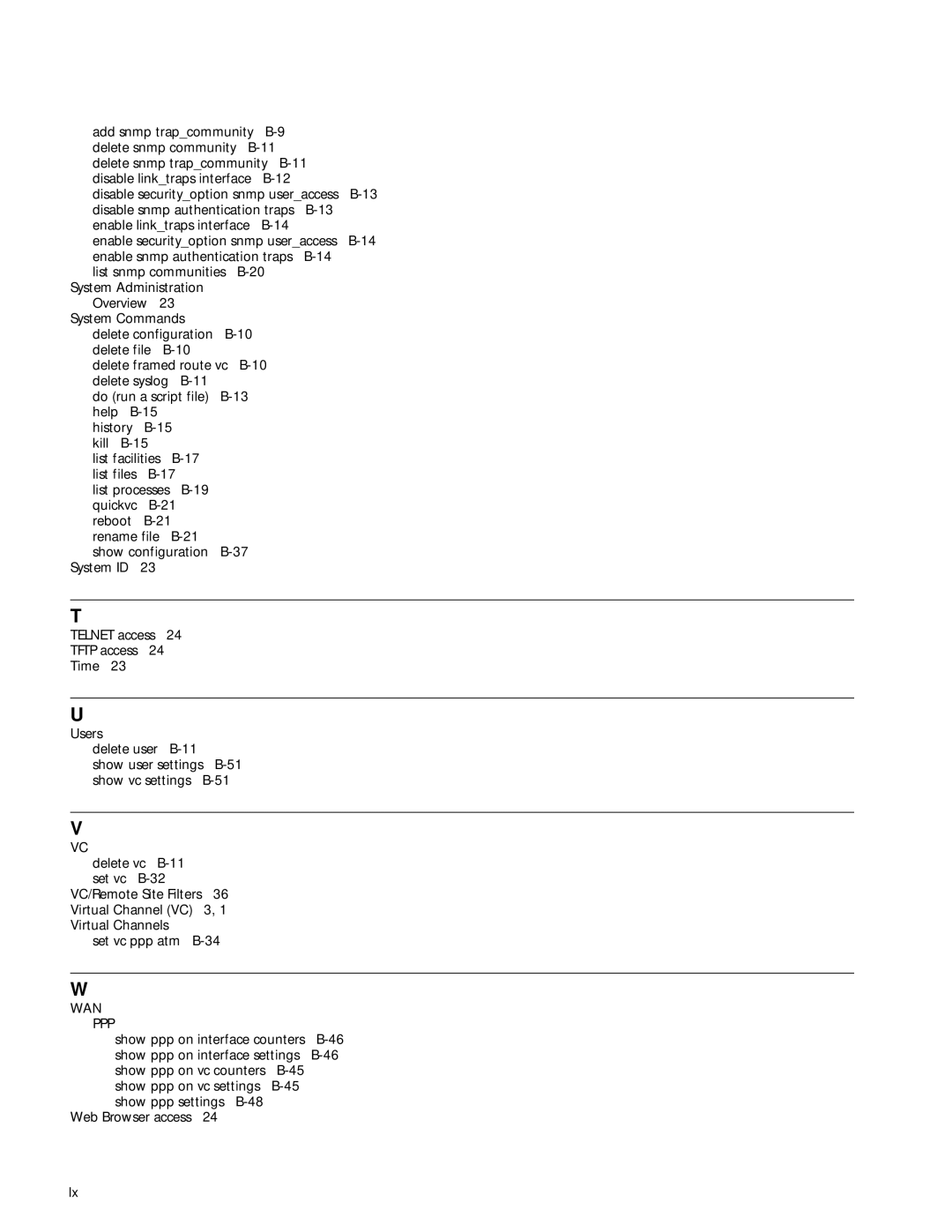 3Com 812 manual Delete snmp trapcommunity B-11, Wan Ppp 