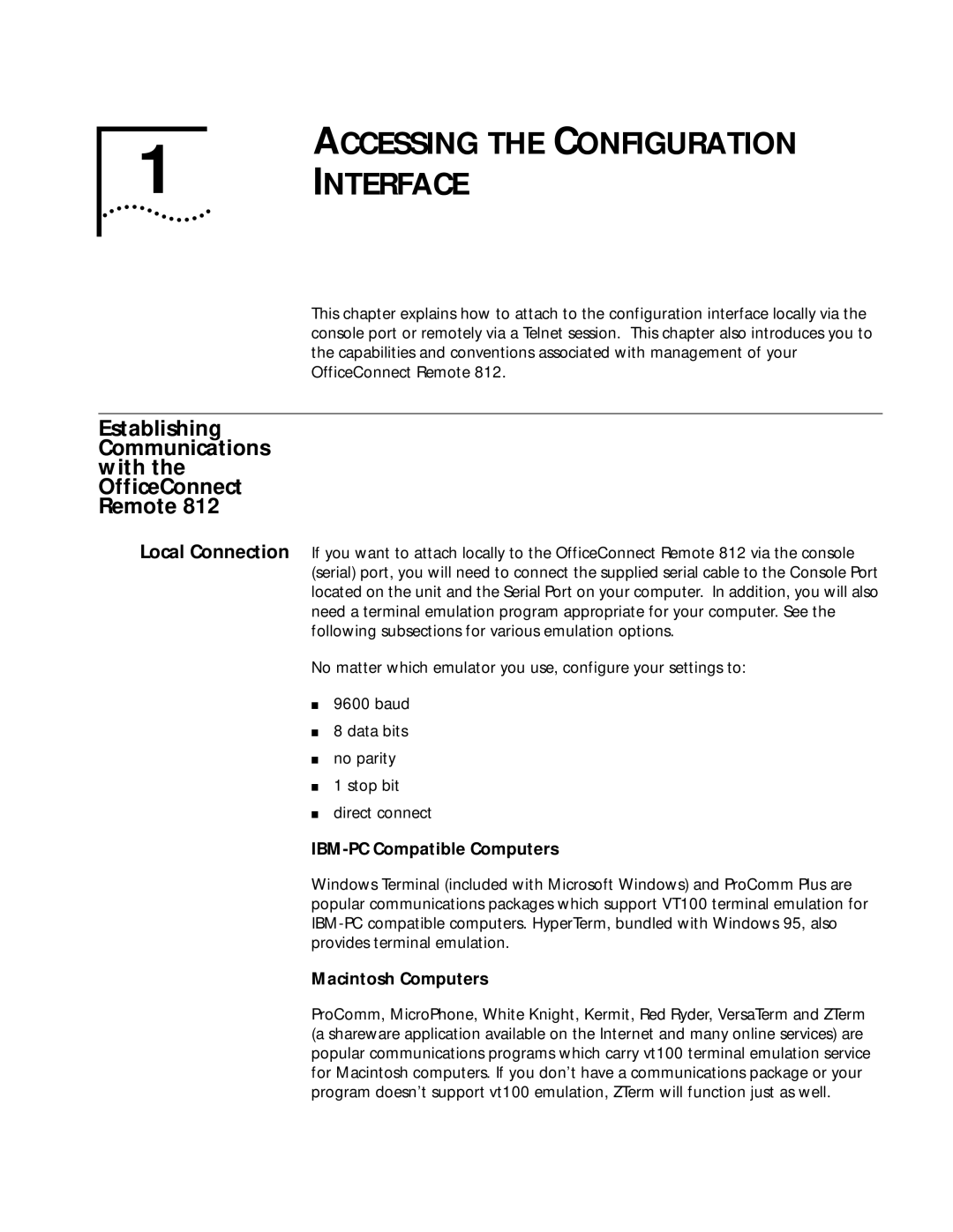 3Com 812 manual IBM-PC Compatible Computers, Macintosh Computers 