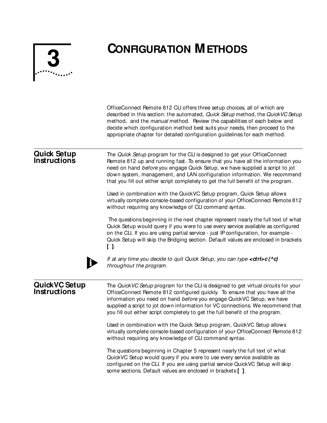 3Com 812 manual Configuration Methods 