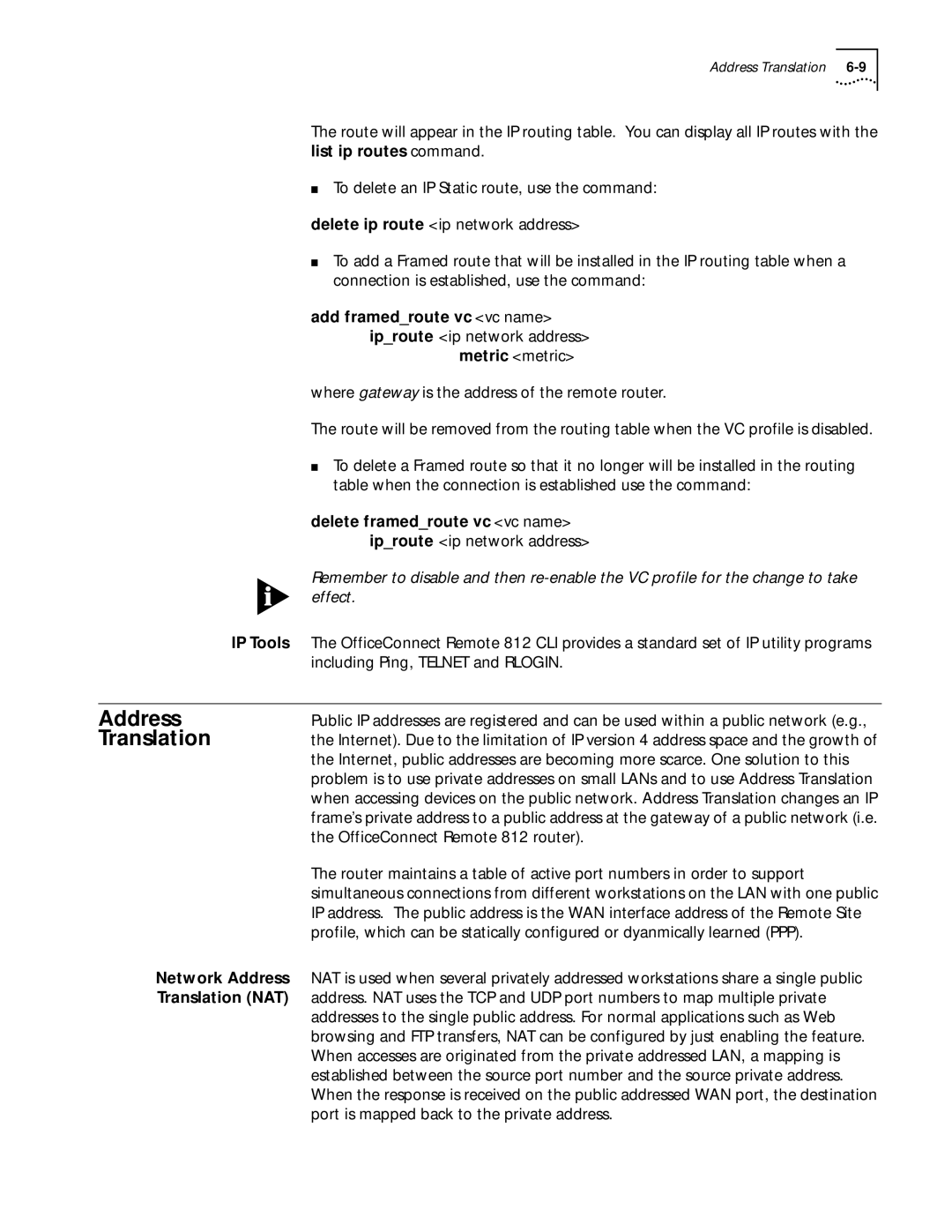 3Com 812 manual Address, Translation 