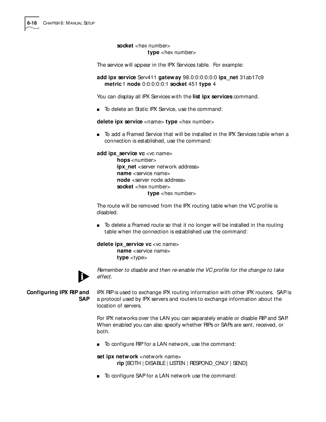 3Com 812 manual Ipxnet server network address name service name, Set ipx network network name 