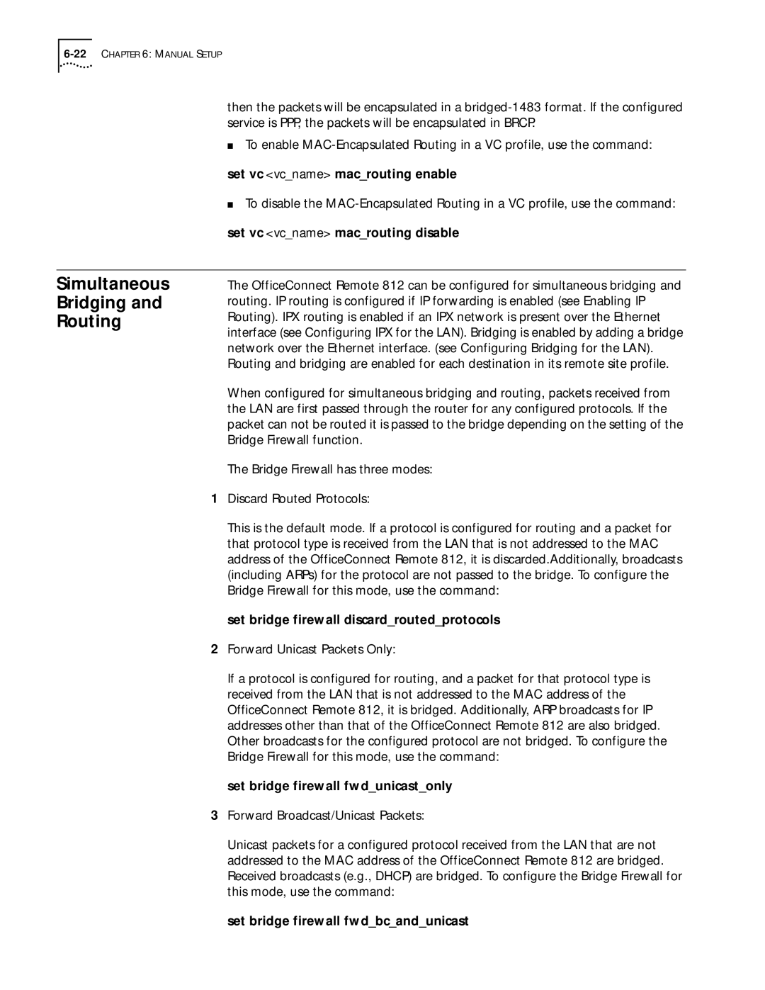 3Com 812 manual Simultaneous Bridging Routing 