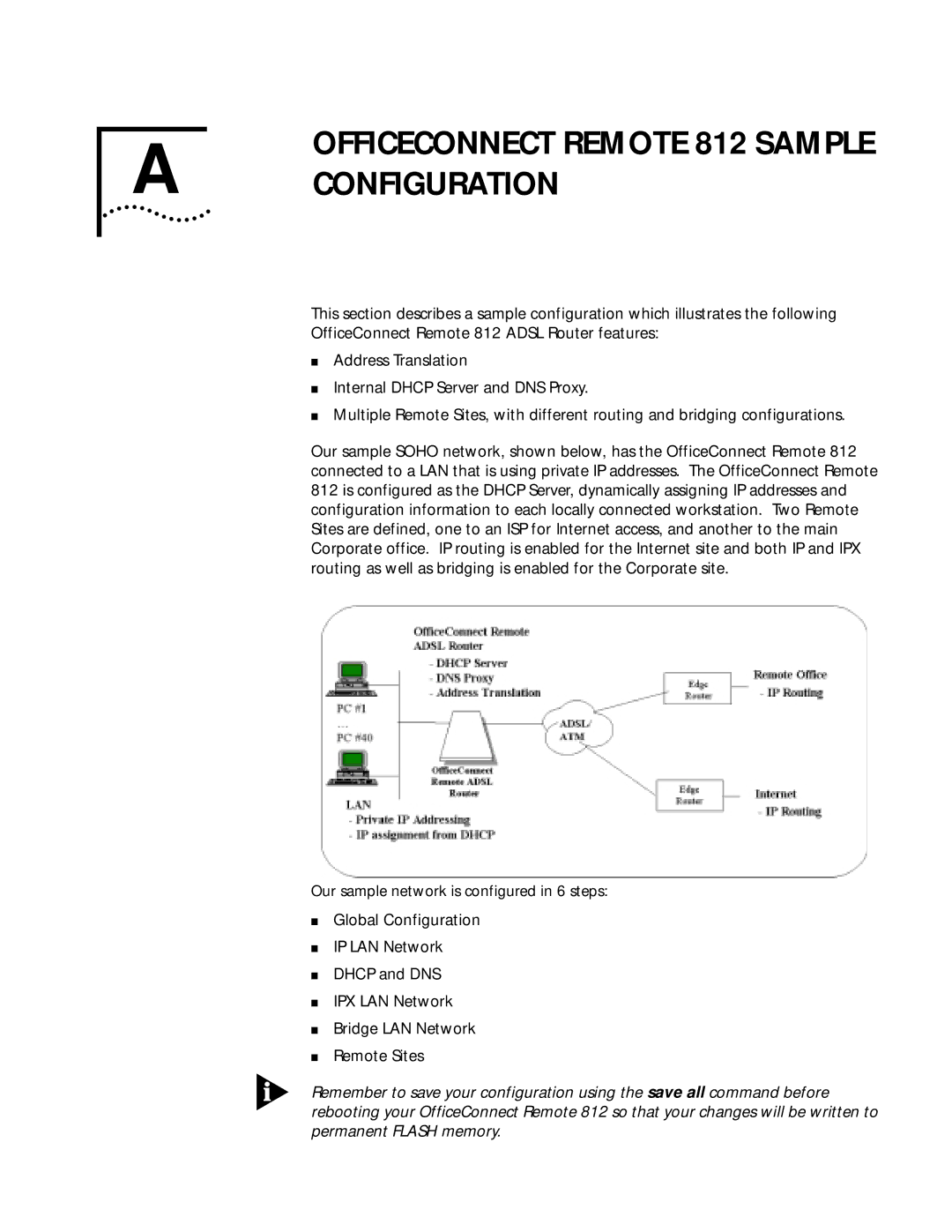 3Com manual Officeconnect Remote 812 Sample Configuration 