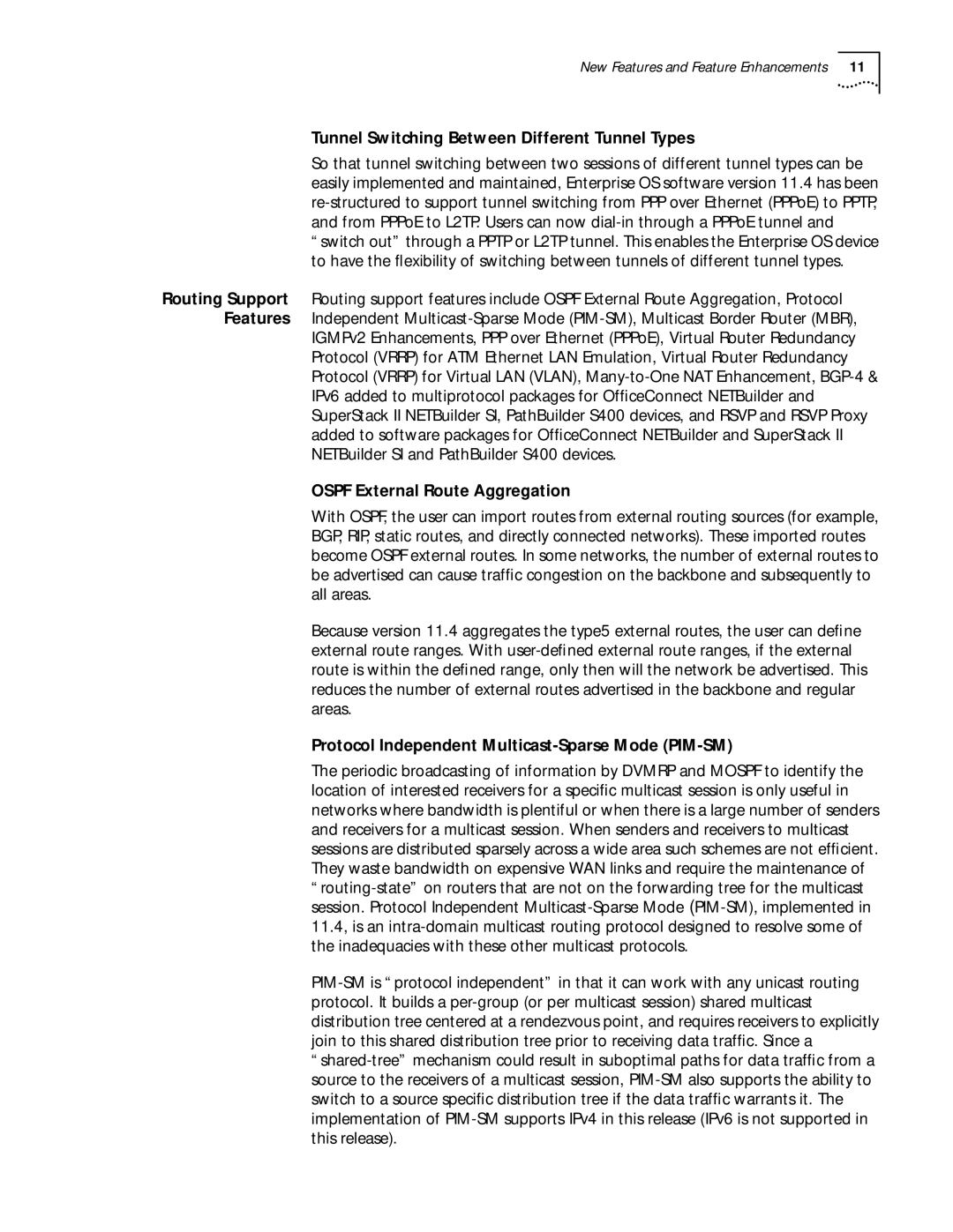 3Com C36460T, 86-0621-000 software manual Tunnel Switching Between Different Tunnel Types, Ospf External Route Aggregation 