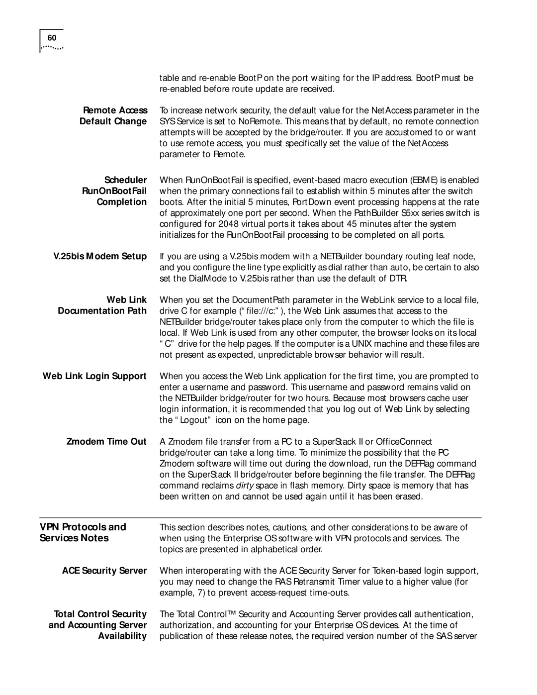 3Com 86-0621-000 Remote Access, Scheduler, RunOnBootFail, Completion, 25bis Modem Setup, Web Link, Documentation Path 