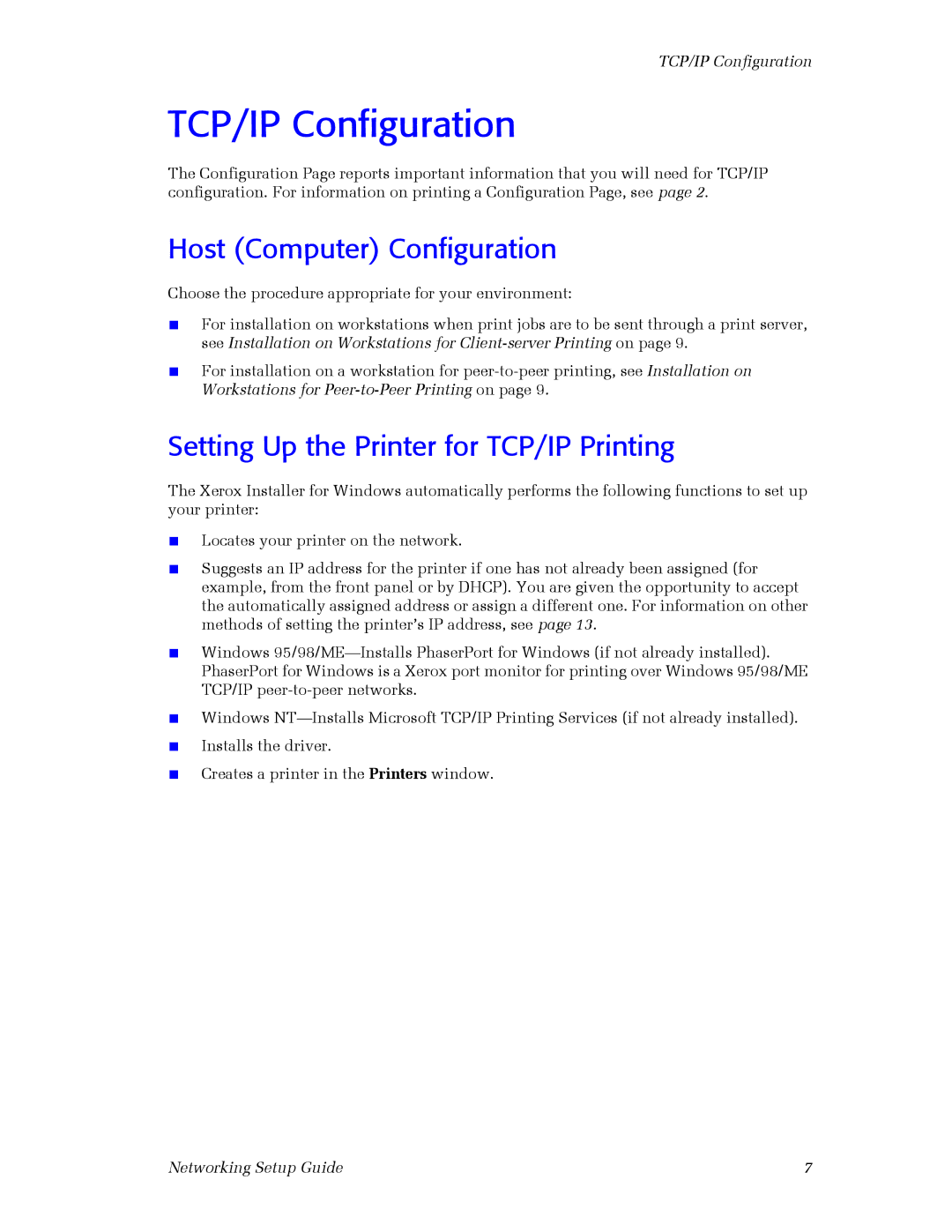 3Com 860 setup guide TCP/IP Configuration, Host Computer Configuration, Setting Up the Printer for TCP/IP Printing 