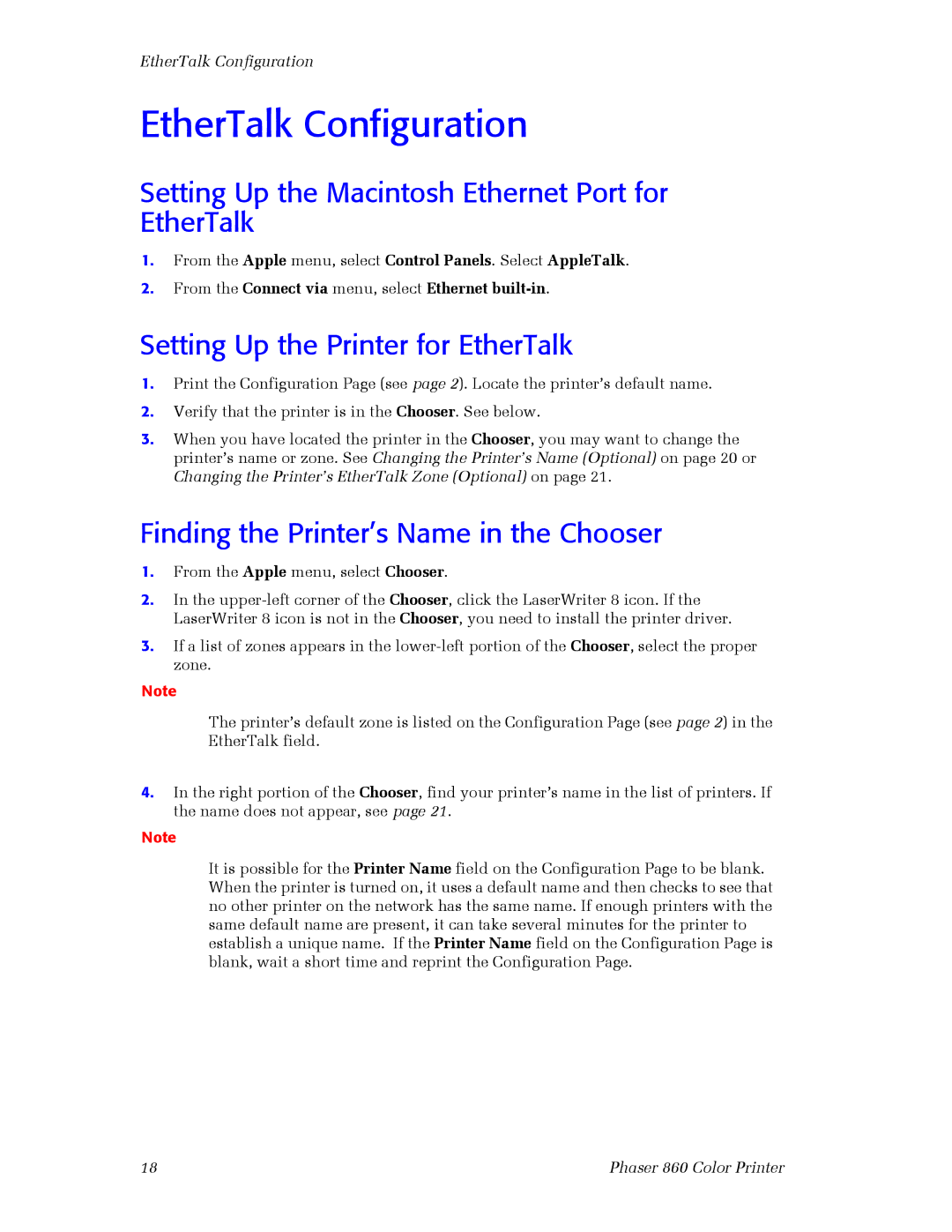 3Com 860 setup guide EtherTalk Configuration, Setting Up the Macintosh Ethernet Port for EtherTalk 