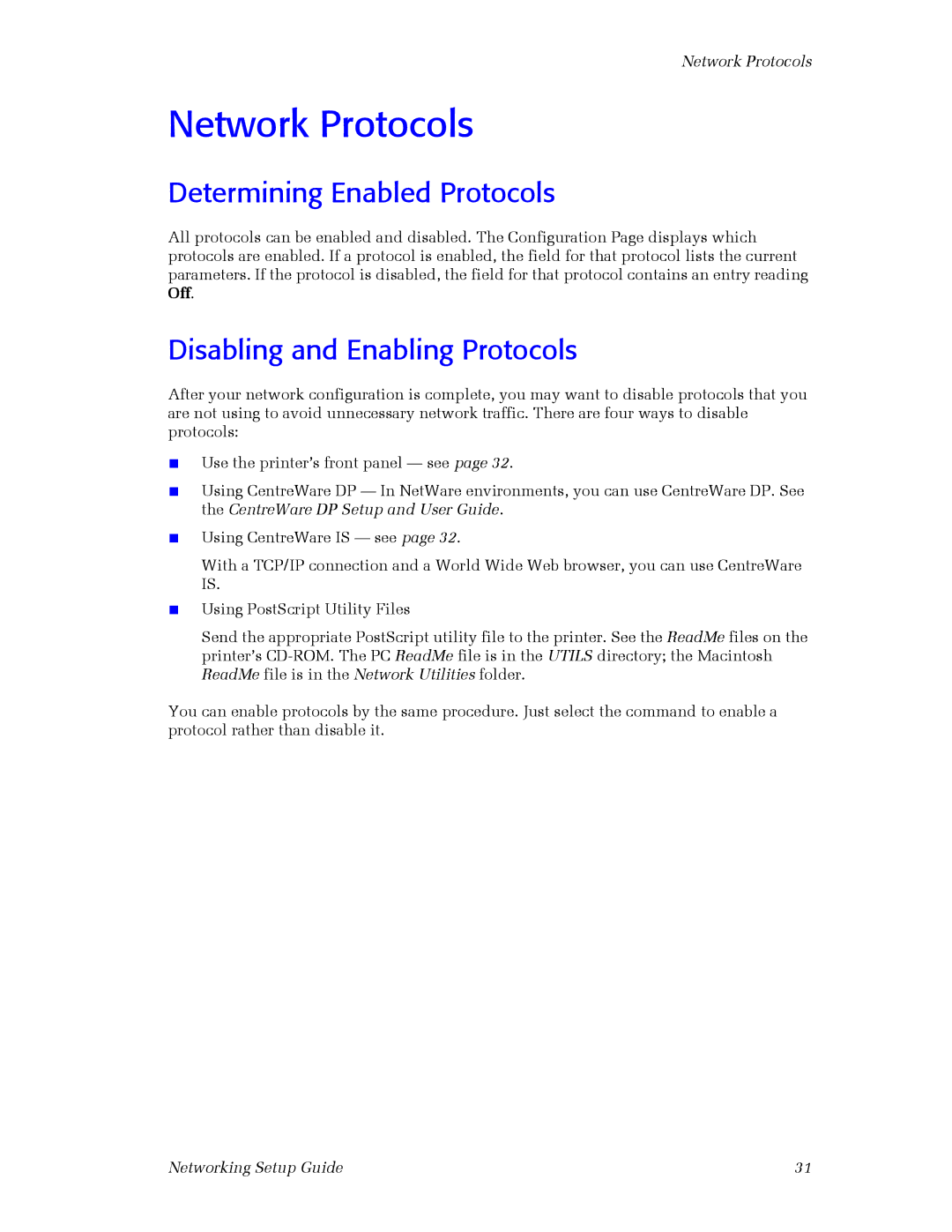 3Com 860 setup guide Network Protocols, Determining Enabled Protocols, Disabling and Enabling Protocols 