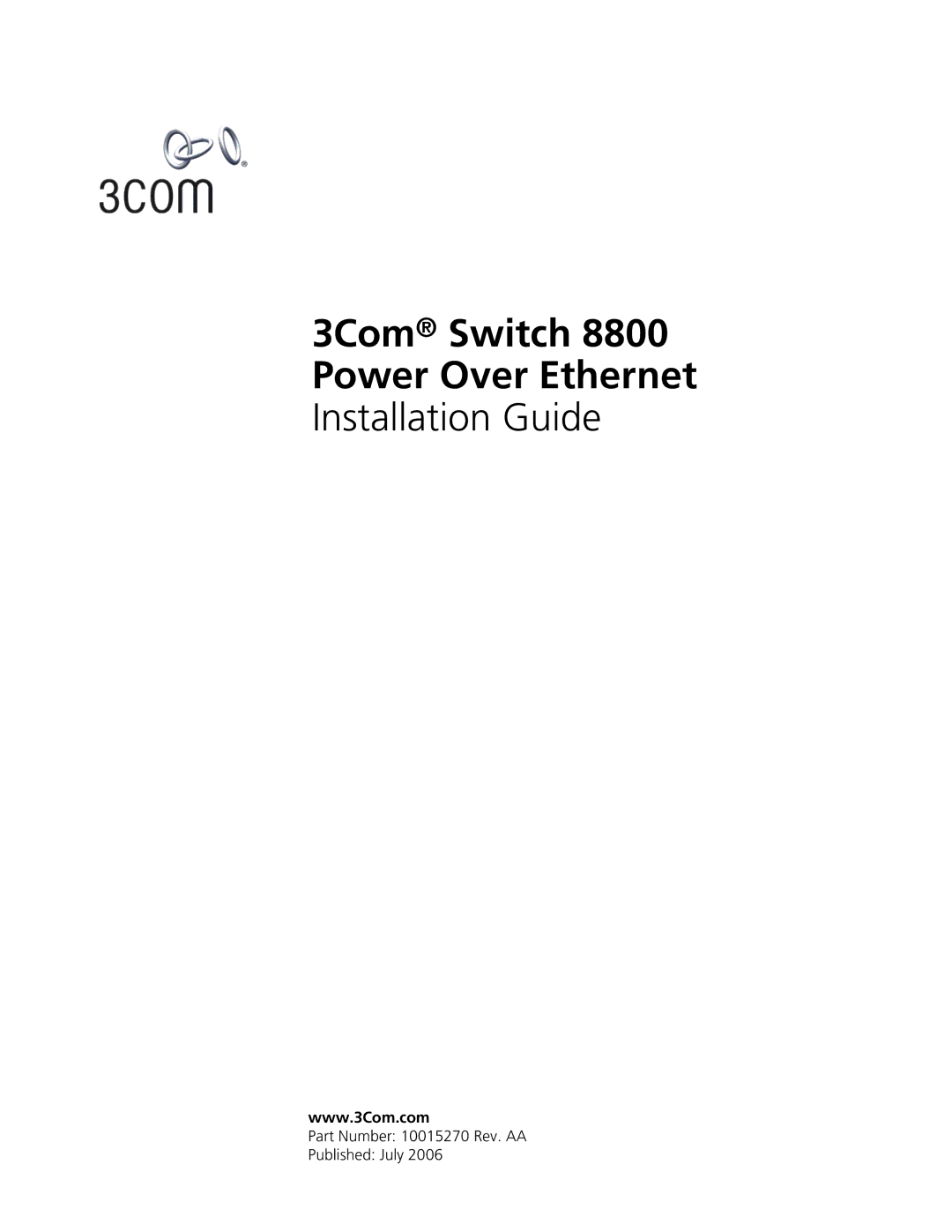 3Com 8800 manual 3Com Switch Power Over Ethernet 