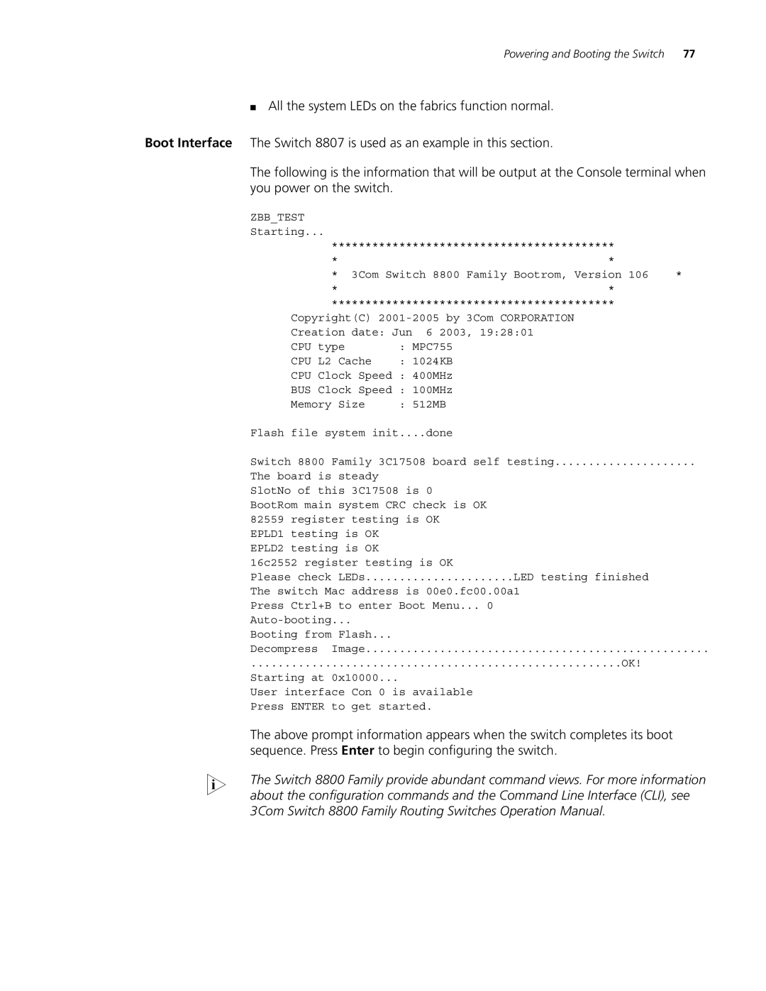 3Com 8810, 8807, 8814 manual Zbbtest 