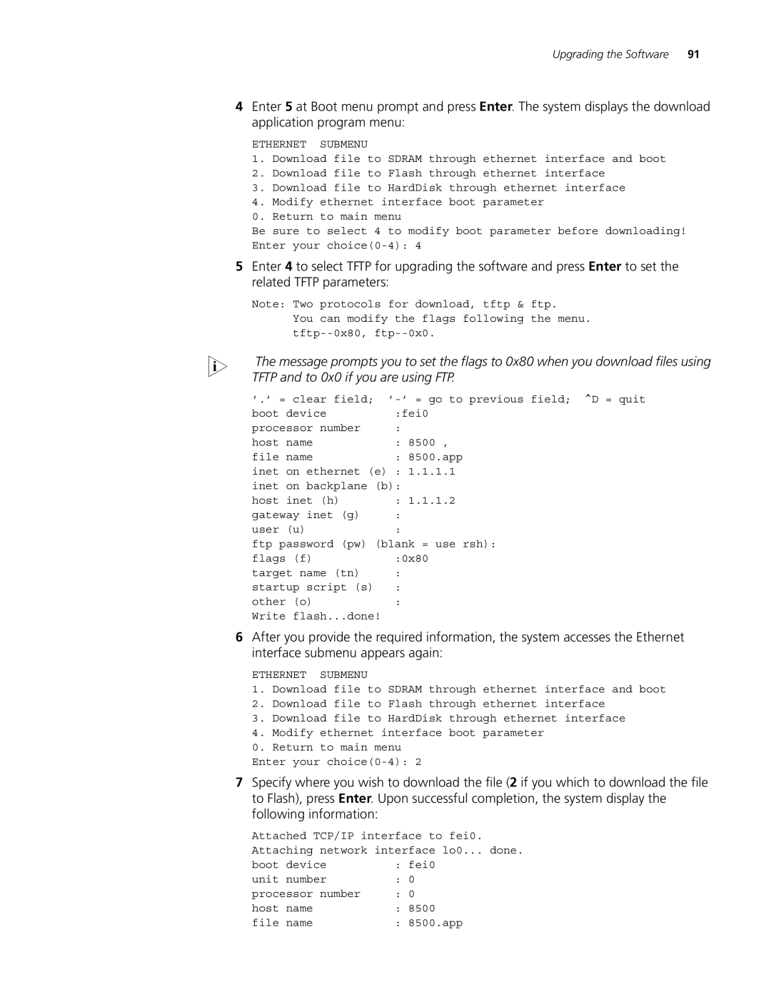 3Com 8814, 8807, 8810 manual Tftp and to 0x0 if you are using FTP 