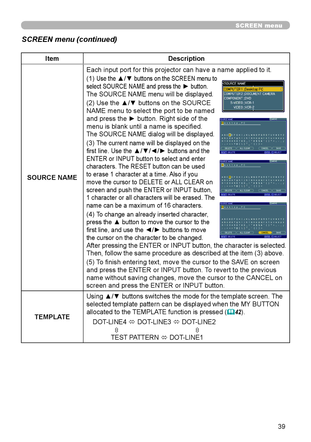 3Com 8755H, 8913H, 8916, 8912H user manual Source Name, Template 