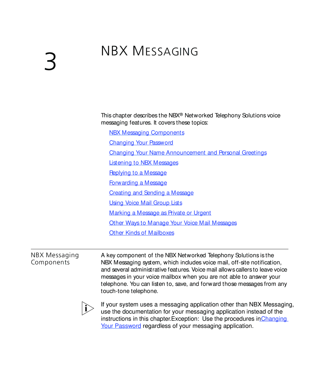 3Com 900-0208 manual NBX Messaging 