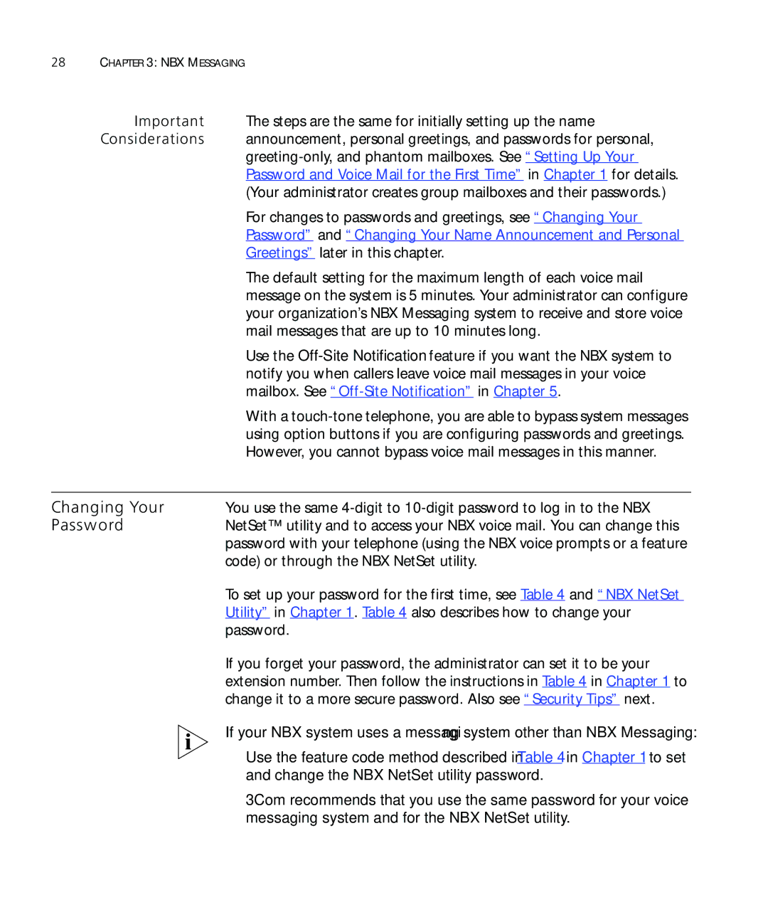 3Com 900-0208 manual Changing Your, Password, Considerations 