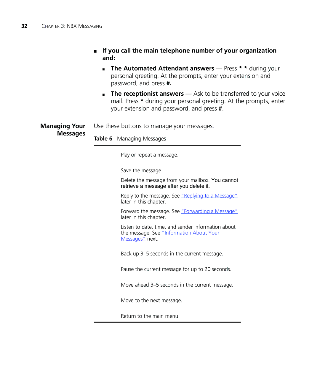 3Com 900-0208 manual Managing Messages 