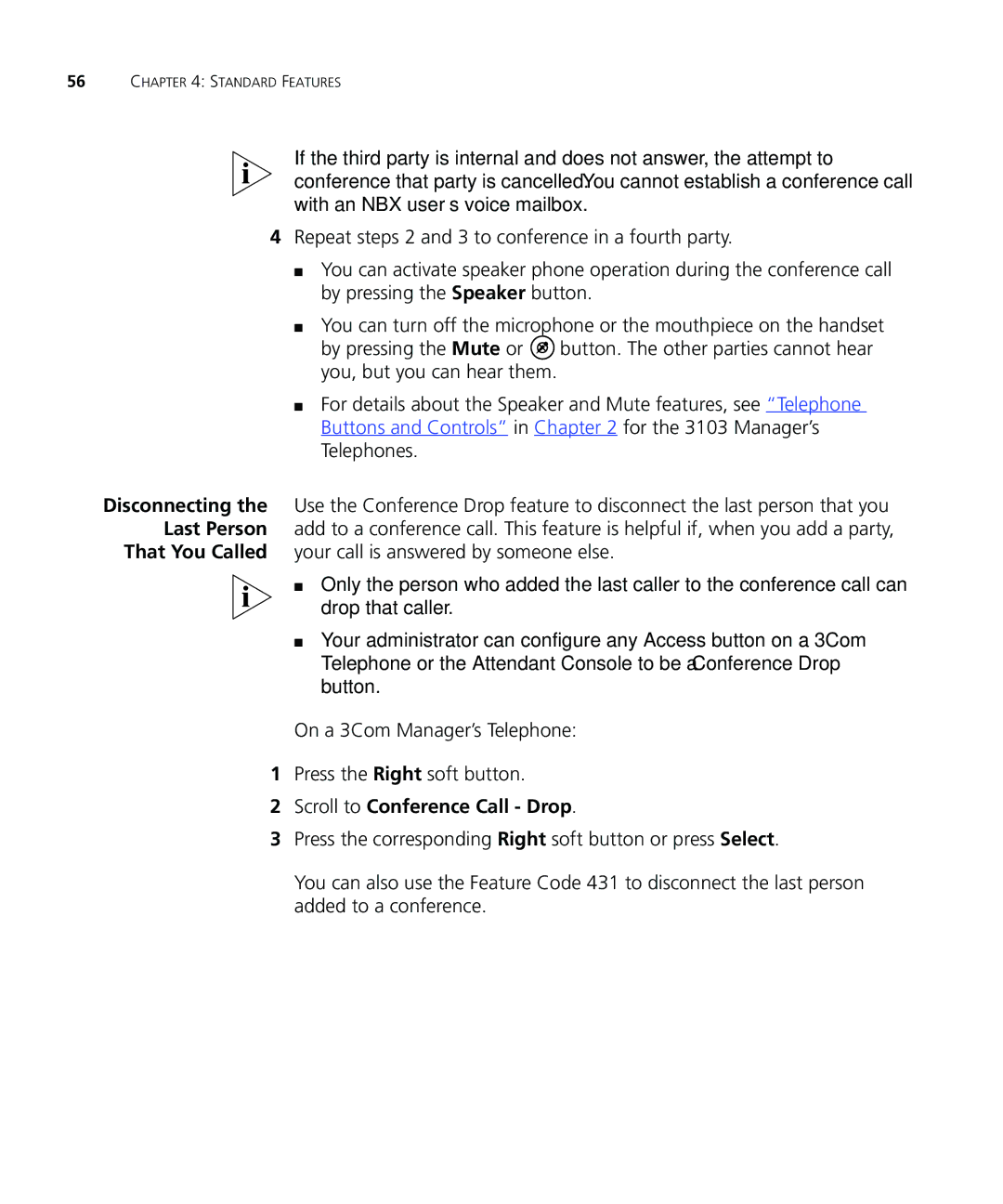 3Com 900-0208 manual That You Called your call is answered by someone else, Scroll to Conference Call Drop 