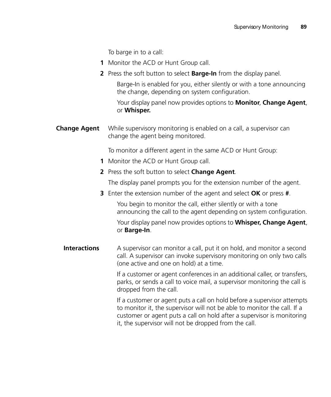 3Com 900-0208 manual Supervisory Monitoring 