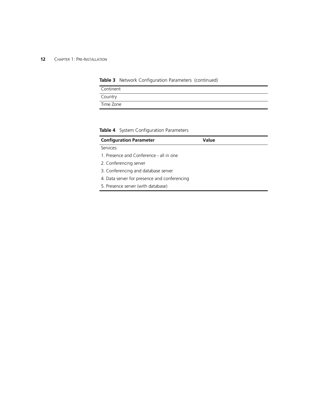 3Com 900-0368-01 manual System Configuration Parameters 