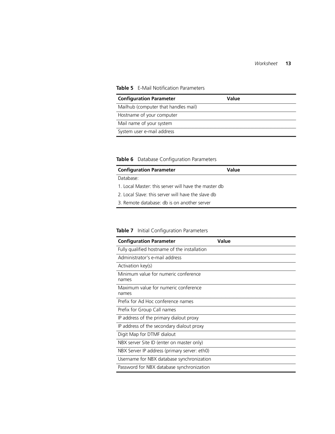 3Com 900-0368-01 manual Mail Notification Parameters 