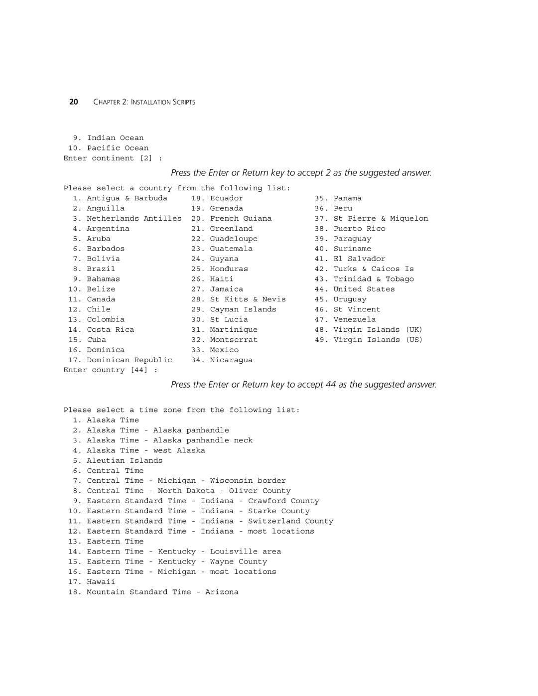 3Com 900-0368-01 manual Indian Ocean Pacific Ocean Enter continent 