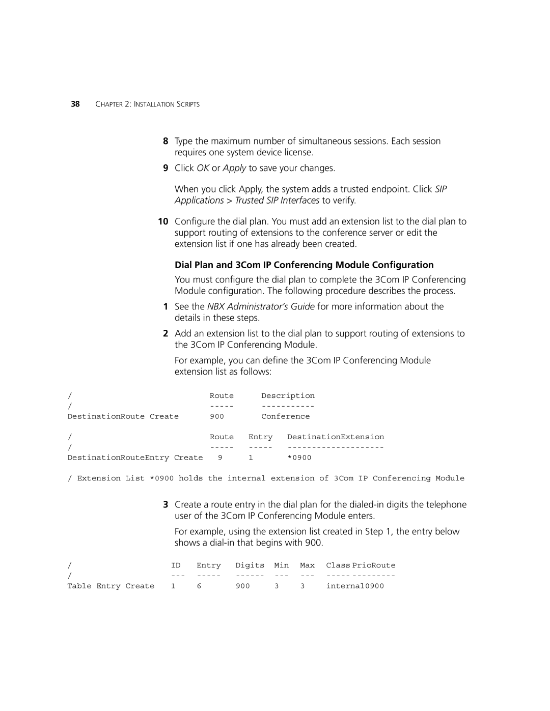 3Com 900-0368-01 manual Dial Plan and 3Com IP Conferencing Module Configuration 