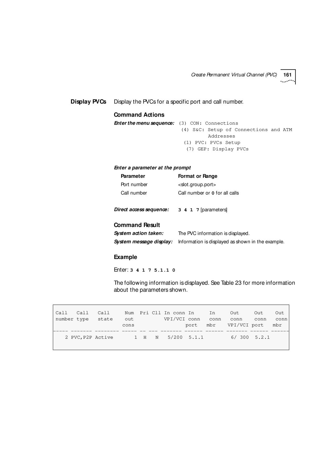 3Com 9000 manual PVC PVCs Setup, GEP Display PVCs 