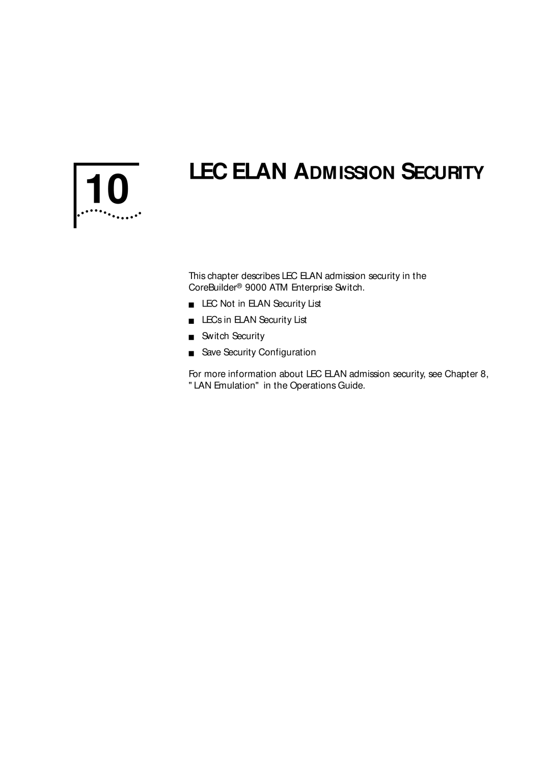 3Com 9000 manual LEC Elan Admission Security 