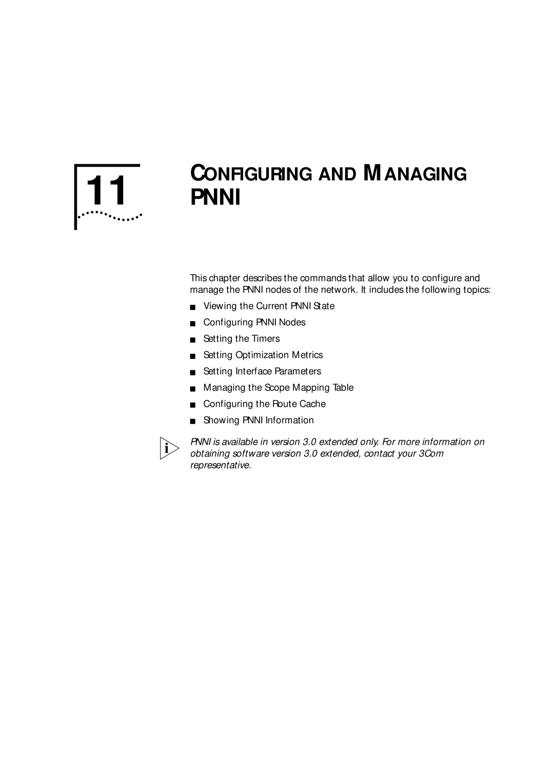 3Com 9000 manual Configuring the Route Cache Showing Pnni Information 