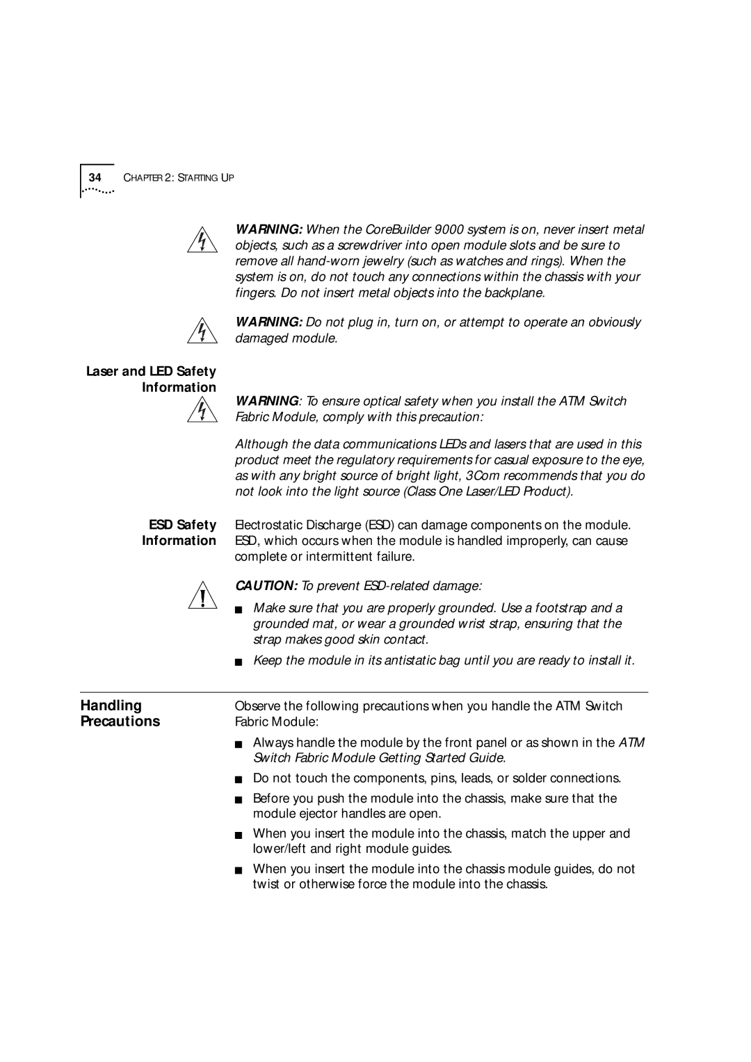 3Com 9000 manual Handling 