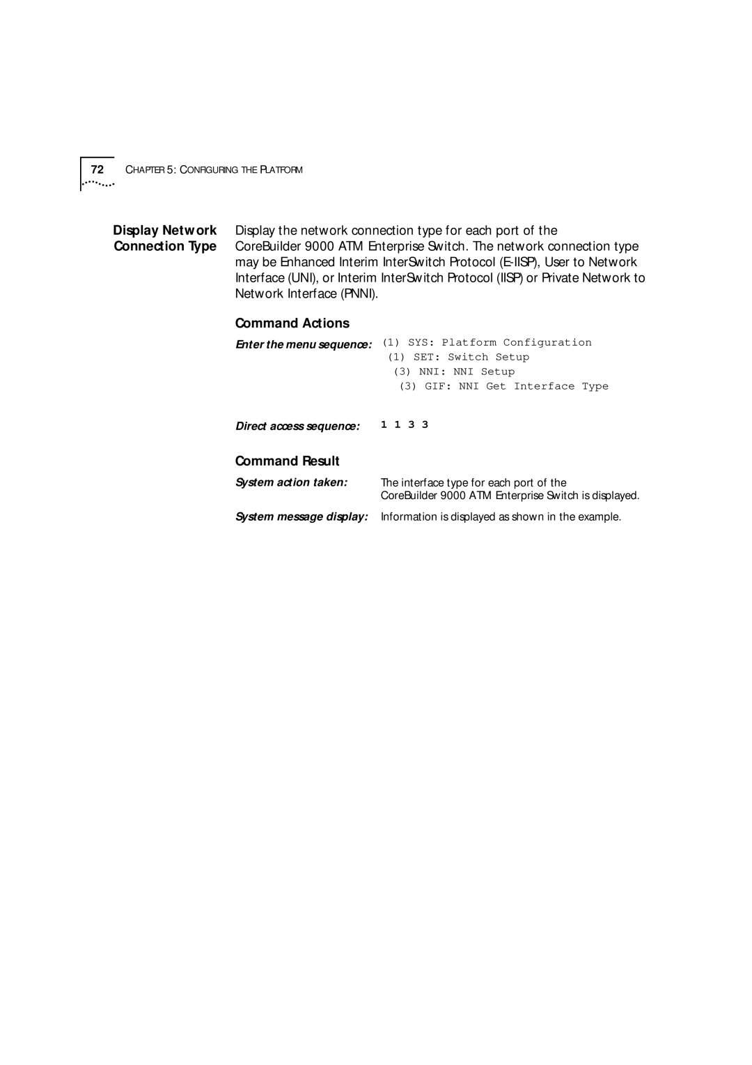 3Com 9000 manual Command Actions 