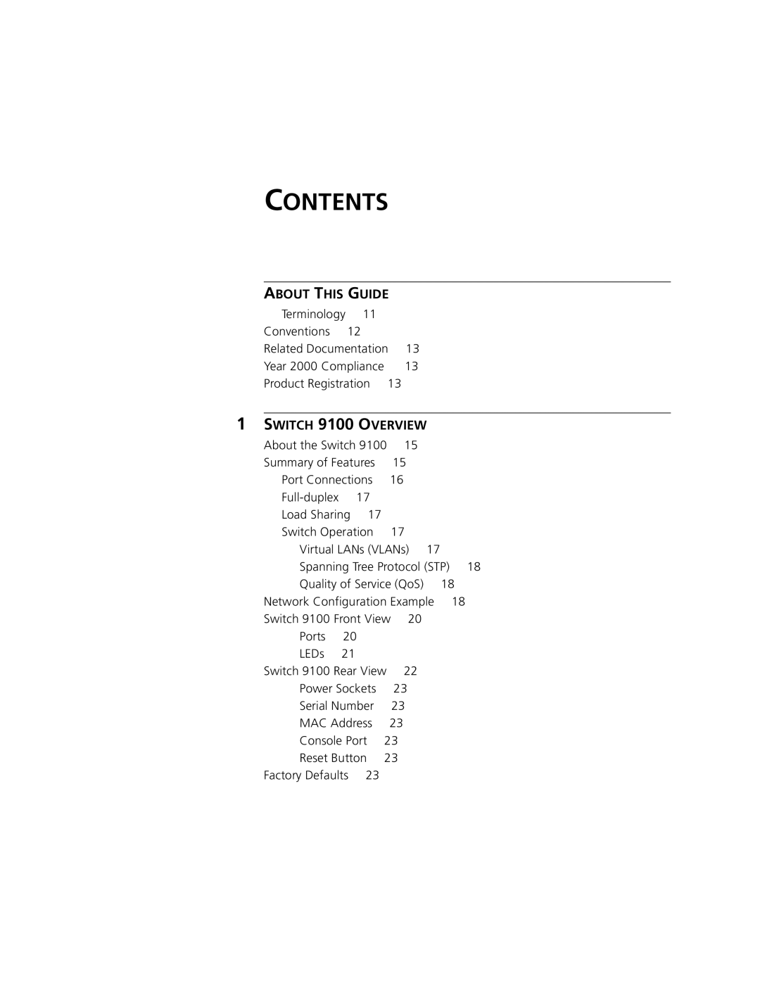 3Com 9100 manual Contents 