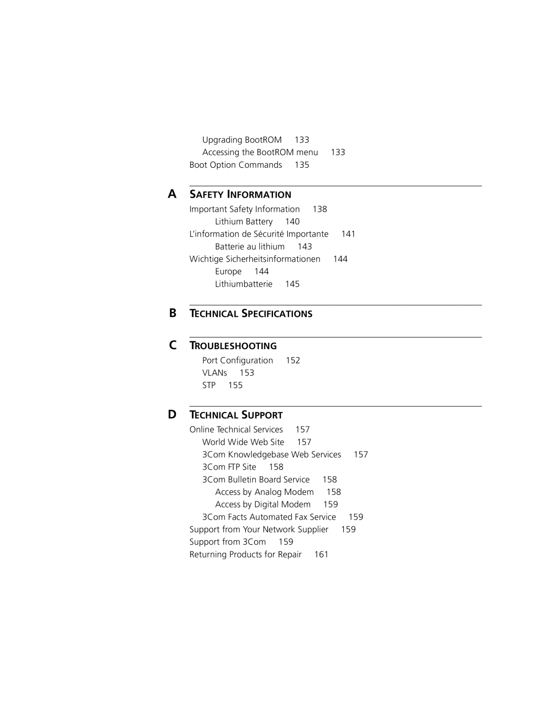 3Com 9100 manual Technical Specifications Troubleshooting 