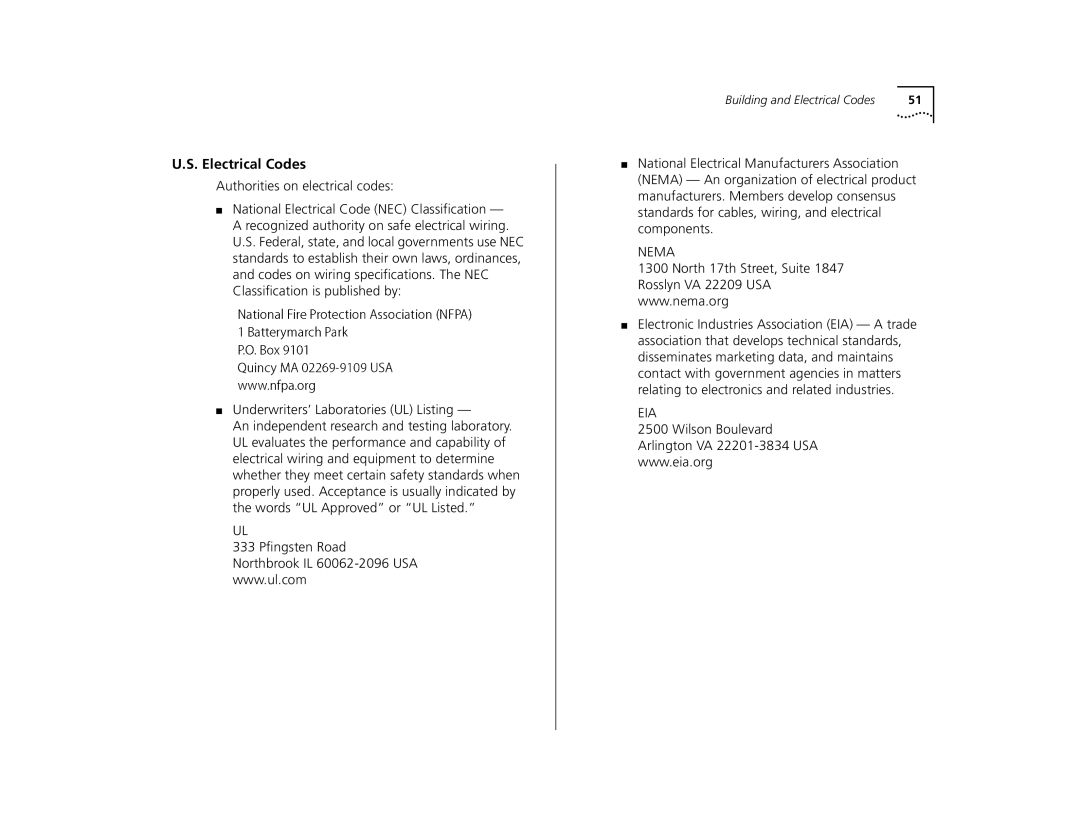 3Com 9400 manual Nfpa, Electrical Codes 