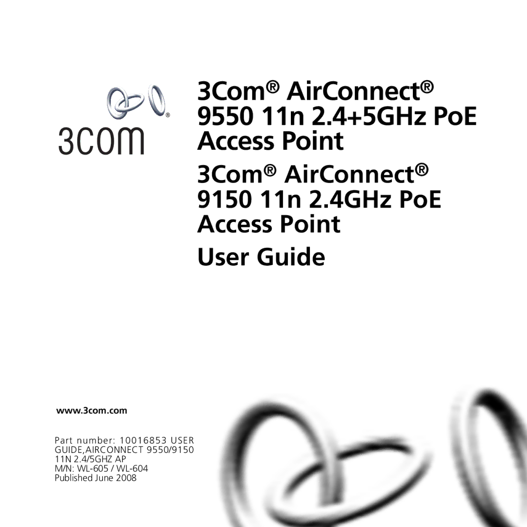 3Com 9150 manual 3Com AirConnect 9550 11n 2.4+5GHz PoE Access Point 