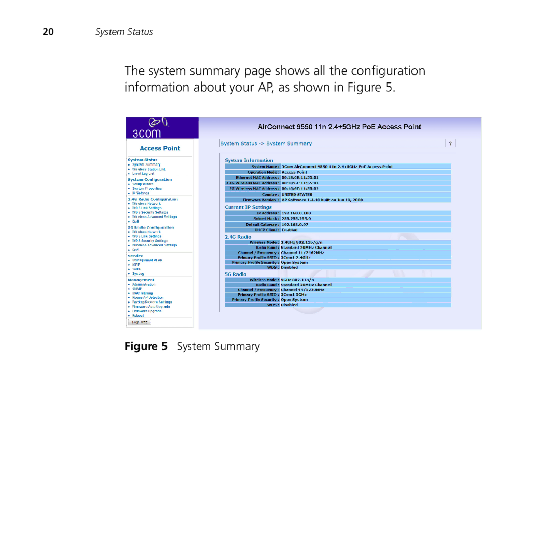 3Com 9550, 9150 manual System Summary 