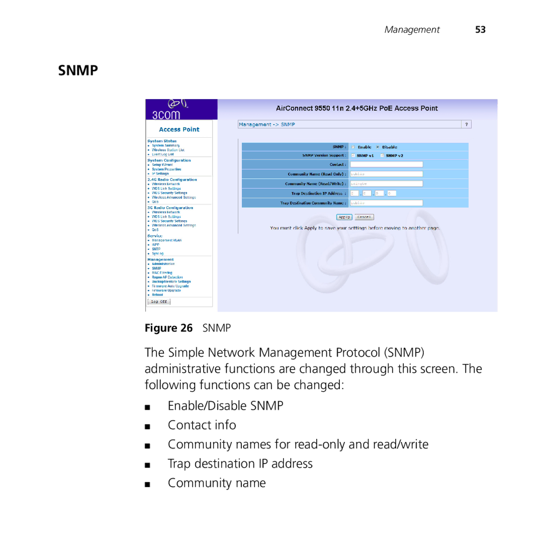 3Com 9150, 9550 manual Snmp 