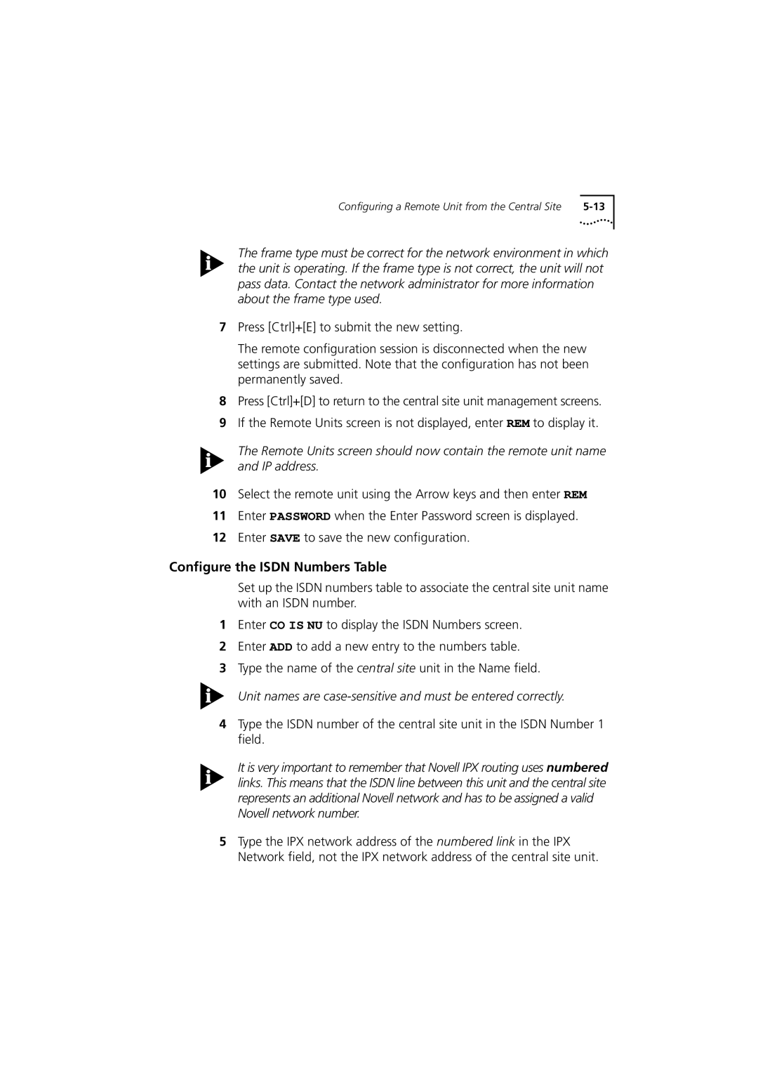 3Com 980-000077/002 manual Configure the Isdn Numbers Table 