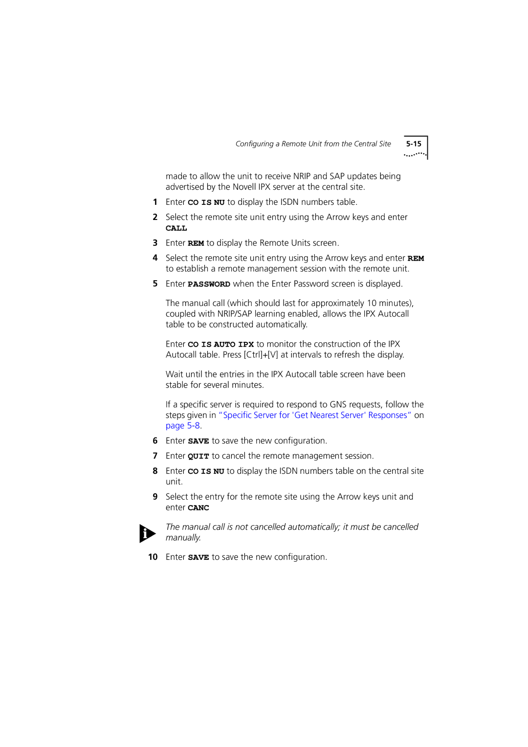 3Com 980-000077/002 manual Enter REM to display the Remote Units screen 