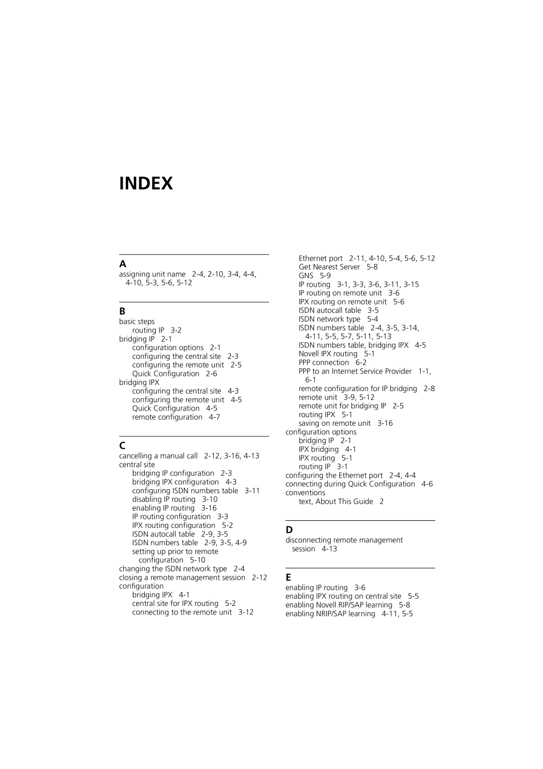 3Com 980-000077/002 manual Index 