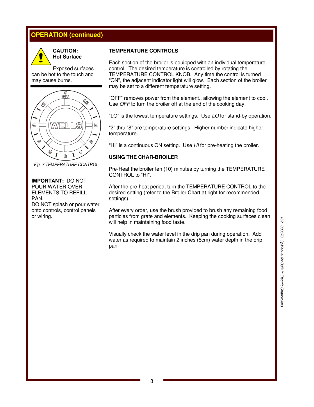 3Com B-406, B-446, B-506 operation manual Temperature Controls, Using the CHAR-BROILER 