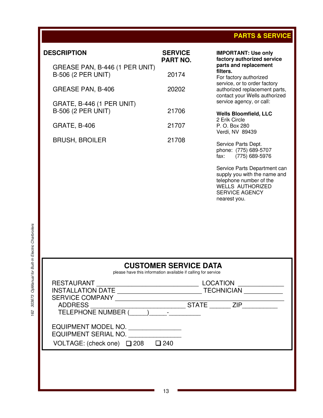 3Com B-446, B-406, B-506 operation manual Wells Bloomfield, LLC 