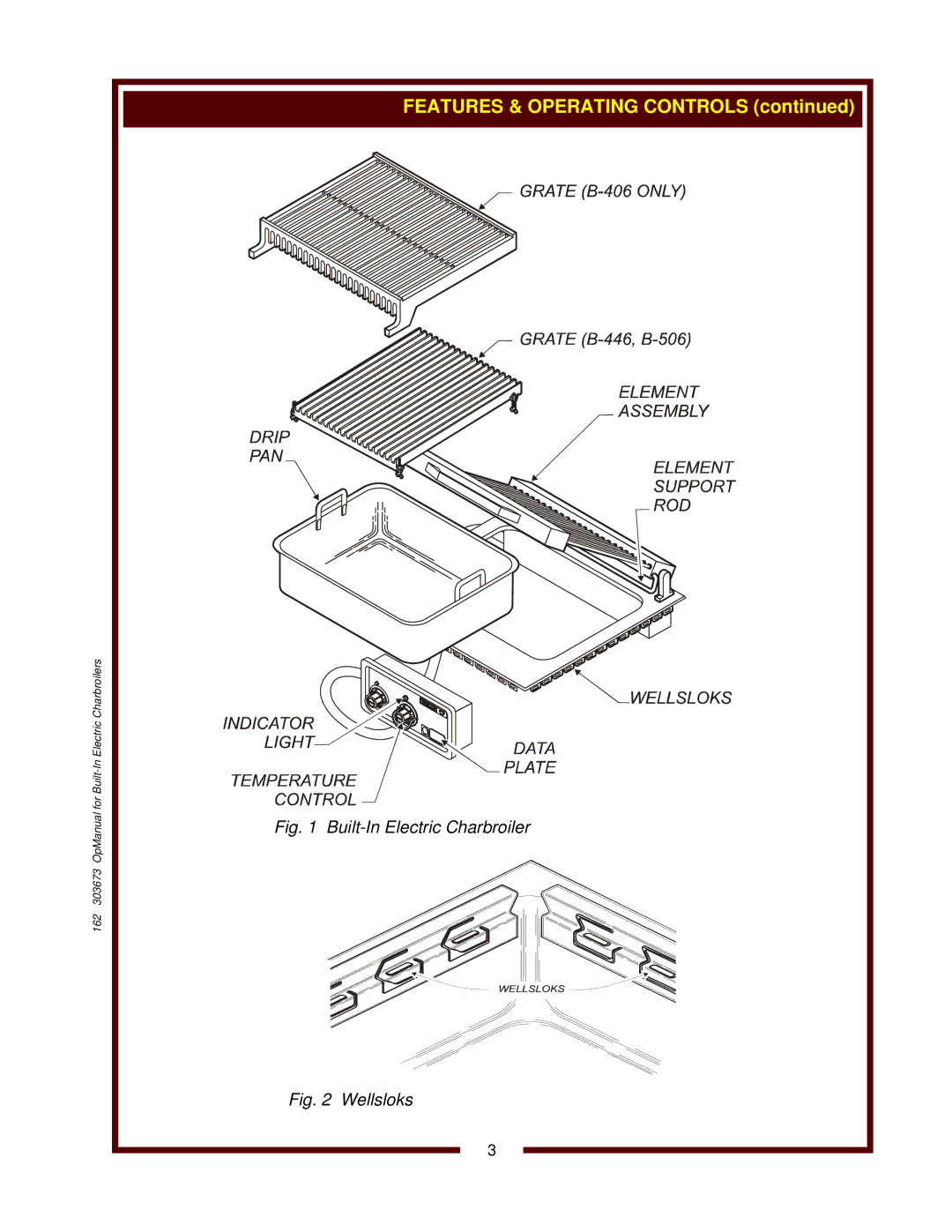 3Com B-506, B-446, B-406 operation manual Built-In Electric Charbroiler 